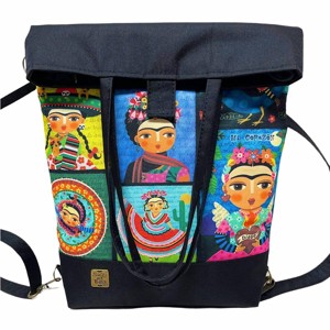 SuziartBag Fekete vászon Frida babás 3in1 táska, Táska & Tok, Kézitáska & válltáska, Válltáska, , MESKA