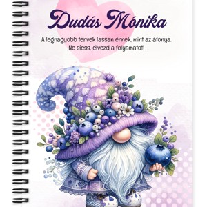 Személyre szabható - Tündéri Áfonyás manó mintás A5-ös füzet, Otthon & Életmód, Papír, írószer, Jegyzetfüzet & Napló, , MESKA