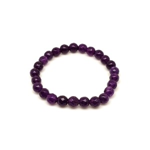 Fazettált sötétlila jáde gyerek ásvány karkötő 6mm, Ékszer, Karkötő, Ásványkarkötő, , MESKA