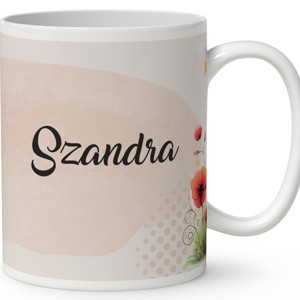 Névvel kérhető - Cuki pipacs tündérlány és a hold mintás bögre - otthon & életmód - konyhafelszerelés, tálalás - tálalás - bögre & csésze - Meska.hu