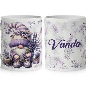 Névvel kérhető - Kedves levendulás manó mintás bögre, Otthon & Életmód, Konyhafelszerelés, tálalás, Tálalás, Bögre & Csésze, , MESKA