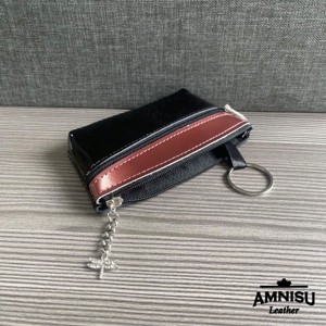 Fekete lakk - rosegold kettő cipzáras kulcstartó B8002 - táska & tok - kulcstartó & táskadísz - kulcstartó - Meska.hu