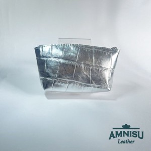 Ezüst krokkómintás egy cipzáras kulcstartó sárkány szemmel F1002 - táska & tok - kulcstartó & táskadísz - kulcstartó - Meska.hu