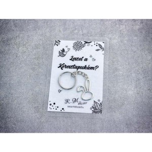 Leszel a Keresztapukám egyszerű nyuszi medálos kulcstartó, Táska & Tok, Kulcstartó & Táskadísz, Kulcstartó, , MESKA