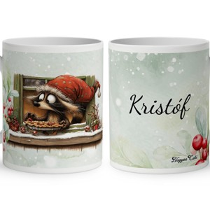 Névvel kérhető - Cuki karácsonyi mosómaci és a süti mintás bögre, Otthon & Életmód, Konyhafelszerelés, tálalás, Tálalás, Bögre & Csésze, , MESKA