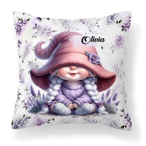 Névvel kérhető - Kalapos levendulás manólány mintás párna, Otthon & Életmód, Lakástextil, Párna & Párnahuzat, Díszpárna (belsővel együtt), , MESKA