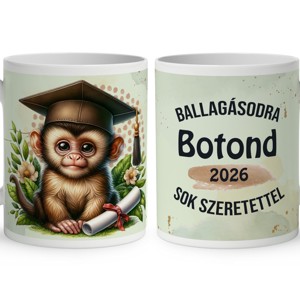 Névvel kérhető Maki - 2026 évi Ballagásra mintás bögre, Otthon & Életmód, Konyhafelszerelés, tálalás, Tálalás, Bögre & Csésze, , MESKA