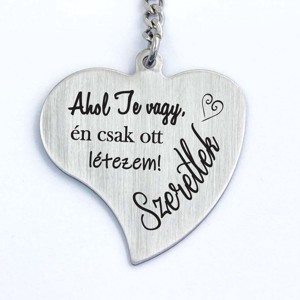 Ahol te vagy ott létezem acél medálos kulcstartó, Táska & Tok, Kulcstartó & Táskadísz, Kulcstartó, , MESKA