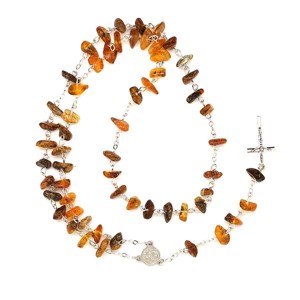 Borostyán barna splitter rózsafüzér, Otthon & Életmód, Vallás, Lánc & Füzér, , MESKA