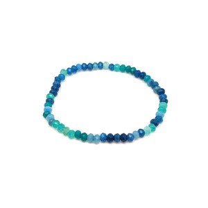 Achát fazettált színezett zöld-kék korong karkötő 43 mm - Meska.hu