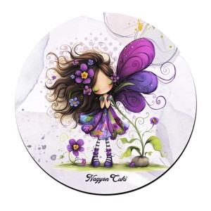 Cuki ibolya virágos tündér pohár alátét, , , MESKA