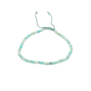 Fazettált amazonit golyós ásvány karkötő csúszócsomóval 4�5mm, Ékszer, Karkötő, Ásványkarkötő, , MESKA