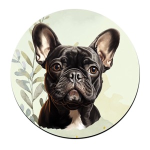 Fekete francia bulldog portré mintás bögre alátét, Otthon & Életmód, Konyhafelszerelés, tálalás, Tálalás, Tányér- és poháralátét, , MESKA