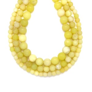 Jáde citrom nefrit matt golyó 10-11mm� ékszerkészítő alapanyag (füzér), Kellékek & szerszámok, Ásvány alapanyag, Ásványfüzér, , MESKA