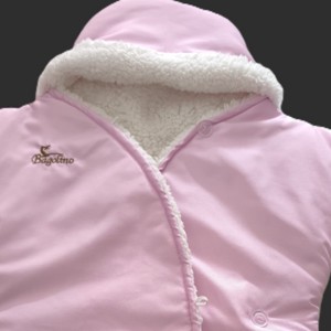 Téli csillag- rózsaszín vízpergető- fehér sherpa 68-74 - baba - mama - babaruházat - tipegőhálózsák - Meska.hu