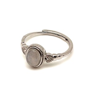 Nyugtató labradorit ásvány gyűrű állítható 8x5mm, Ékszer, Gyűrű, , MESKA