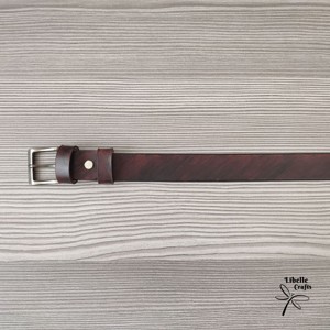 Sötétbarna csíkozott mintájú öv - ruha & divat - öv & övcsat - öv - Meska.hu