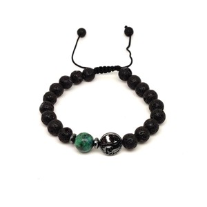Bazalt életfa karkötő Achát Crazy gyönggyel 8 mm, Ékszer, Karkötő, Ásványkarkötő, , MESKA