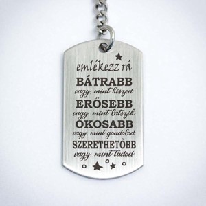 Emlékezz rá bátrabb vagy acél medálos kulcstartó, Táska & Tok, Kulcstartó & Táskadísz, Kulcstartó, , MESKA