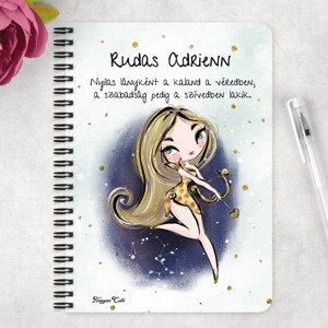 Személyre szabható - Szőke hajú Csini Nyilas lány mintás A5-ös füzet - otthon & életmód - papír, írószer - jegyzetfüzet & napló - Meska.hu