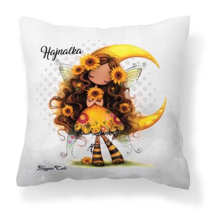 Névvel kérhető - Hosszúhajú cuki Napraforgós tündérlány mintás párna, Otthon & Életmód, Lakástextil, Párna & Párnahuzat, Díszpárna (belsővel együtt), , MESKA