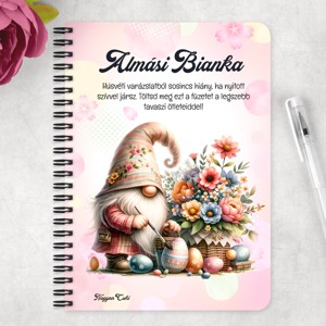 Személyre szabható - Tojás festő Húsvéti manó mintás A5-ös füzet - otthon & életmód - papír, írószer - jegyzetfüzet & napló - Meska.hu