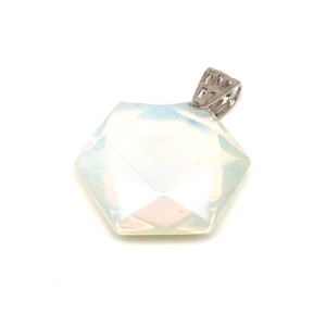 Hexagon medál Opalit spot 2,5cm, Ékszer, Nyaklánc, Medál, , MESKA