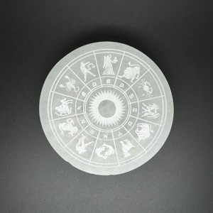 Szelenit korong zodiákus fehér 7-8cm, Kellékek & szerszámok, Ásvány alapanyag, Szelenit korong, , MESKA