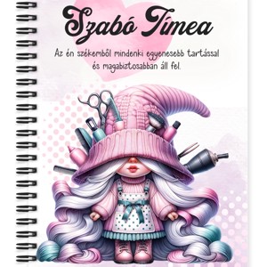 Személyre szabható - Cuki Fodrász manólány mintás A5-ös füzet, Otthon & Életmód, Papír, írószer, Jegyzetfüzet & Napló, , MESKA