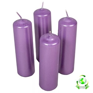 Metál henger gyertya szett 40x140mm - lila, Kellékek & szerszámok, Dekorációs gyertya, Dekorációs kellékek, , MESKA