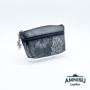 Sötét ezüst - szürke mintás kettő cipzáras kulcstartó B8001-8010, , , MESKA