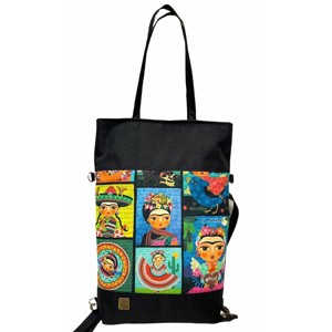 SuziartBag Fekete vászon Frida babás 3in1 táska - táska & tok - kézitáska & válltáska - válltáska - Meska.hu