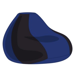 Fekete - Kék Bicolor XXL Babzsákfotel Huzat, , , MESKA