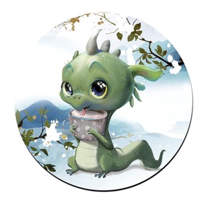 Cuki kávézós sárkány mintás bögre alátét, , , MESKA