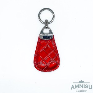Meggy piros lakk krokkómintás csepp alakú swarovski köves bőr kulcstartó H5023 - táska & tok - kulcstartó & táskadísz - kulcstartó - Meska.hu