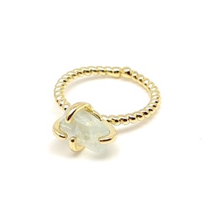 Nyugtató nyers akvamarin állítható gyűrű 10mm arany színű foglalattal - Meska.hu