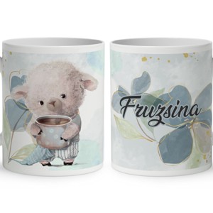 Névvel kérhető - Jó reggelt kávés bárány mintás bögre, Otthon & Életmód, Konyhafelszerelés, tálalás, Tálalás, Bögre & Csésze, , MESKA