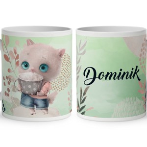 Kérd a Neveddel - Kávés cuki cica mintás bögre, Otthon & Életmód, Konyhafelszerelés, tálalás, Tálalás, Bögre & Csésze, , MESKA