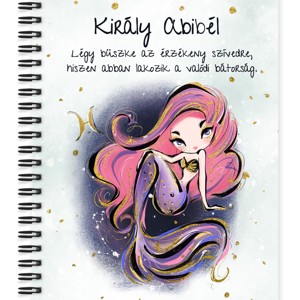 Személyre szabható - Rózsaszín hajú Csini Halak lány mintás A5-ös füzet, Otthon & Életmód, Papír, írószer, Jegyzetfüzet & Napló, , MESKA