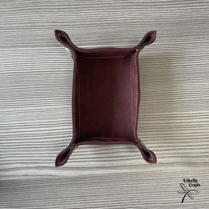 Színes bőr tálca - bordó - otthon & életmód - dekoráció - asztal és polc dekoráció - dekorációs tál, tartó - Meska.hu