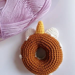 Horgolt unikornis fánk - játék & sport - plüssállat & játékfigura - unikornis - Meska.hu