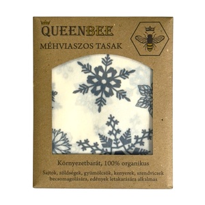 Méhviaszos tasak 3 méretben (Fehér-Szürke Hópelyhes), Táska & Tok, Uzsonna- & Ebéd tartó, Szendvics csomagoló, Mindenmás, MESKA