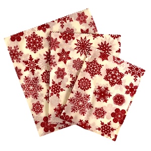 Méhviaszos tasak 3 méretben (Fehér-Piros Hópelyhes) - táska & tok - uzsonna- & ebéd tartó - szendvics csomagoló - Meska.hu