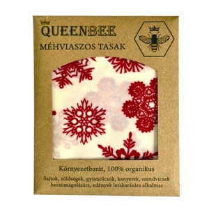 Méhviaszos tasak 3 méretben (Fehér-Piros Hópelyhes), Táska & Tok, Uzsonna- & Ebéd tartó, Szendvics csomagoló, Mindenmás, MESKA