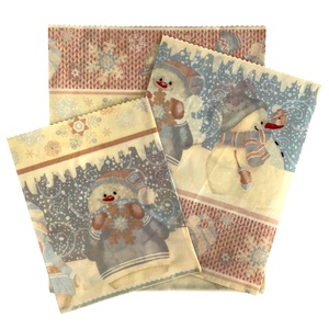 Méhviaszos tasak 3 méretben (Hóemberes) - táska & tok - uzsonna- & ebéd tartó - szendvics csomagoló - Meska.hu