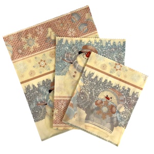 Méhviaszos tasak 3 méretben (Hóemberes) - táska & tok - uzsonna- & ebéd tartó - szendvics csomagoló - Meska.hu