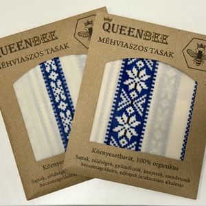 Méhviaszos tasak 3 méretben (Kék Palóc szőttes) - Meska.hu