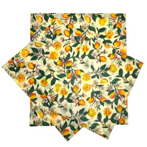 Méhviaszos tasak 3 méretben (Citrom-virágos) - táska & tok - uzsonna- & ebéd tartó - szendvics csomagoló - Meska.hu