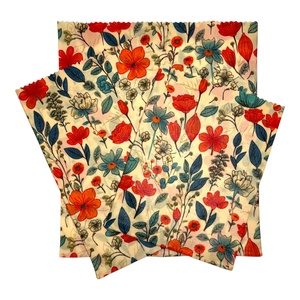 Méhviaszos tasak 3 méretben (Pipacsos) - táska & tok - uzsonna- & ebéd tartó - szendvics csomagoló - Meska.hu