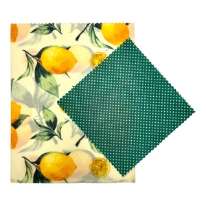 Nagy citrom mintás méhviaszos tasak és kendő szettben - táska & tok - uzsonna- & ebéd tartó - szendvics csomagoló - Meska.hu